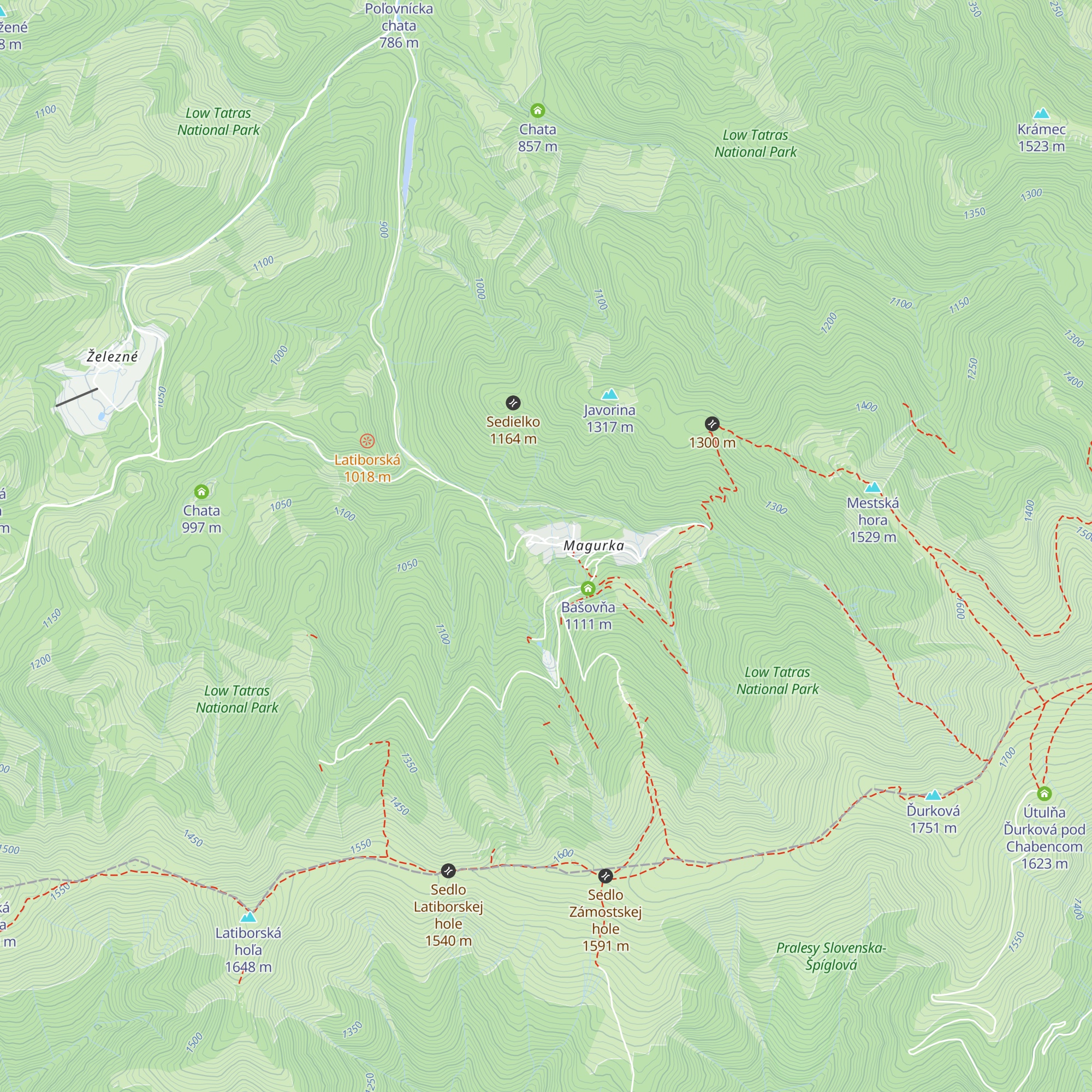 Chata pod Javormi map