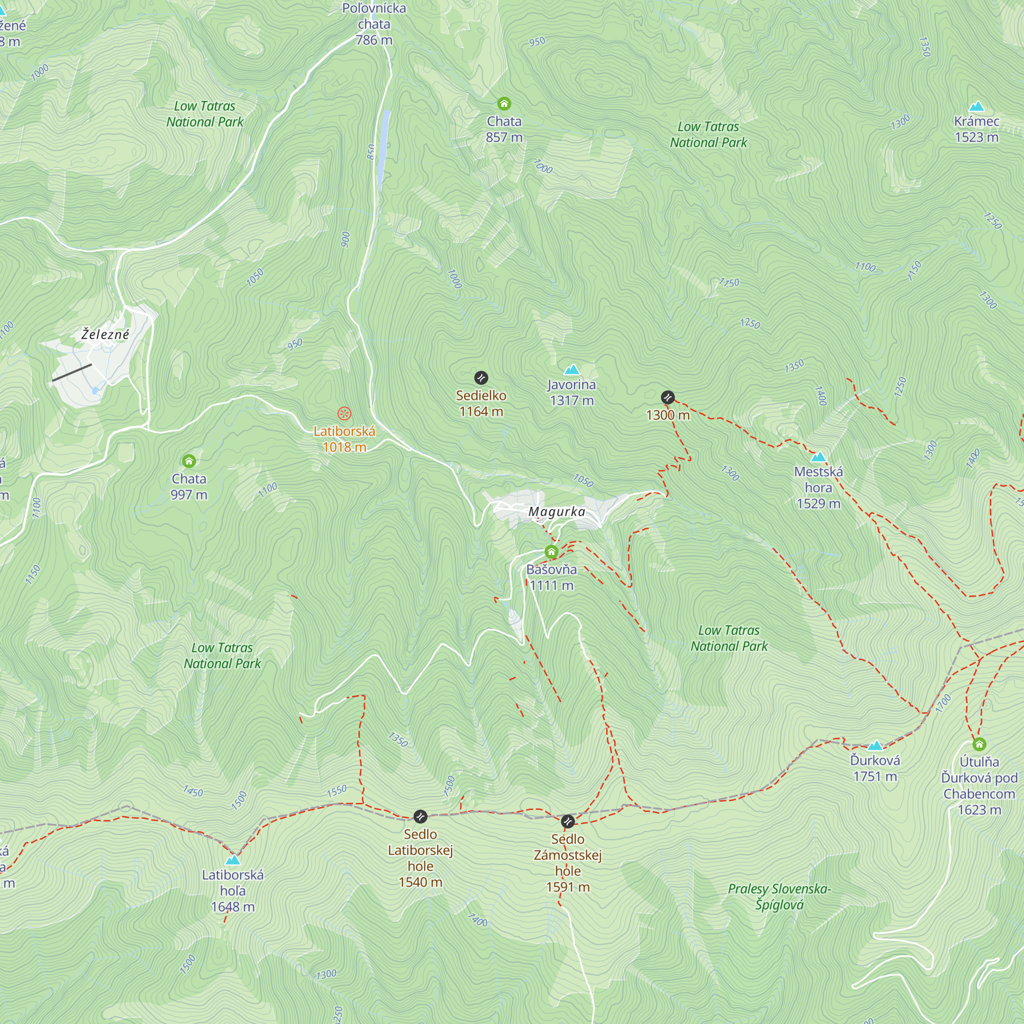 Chata pod Javormi map