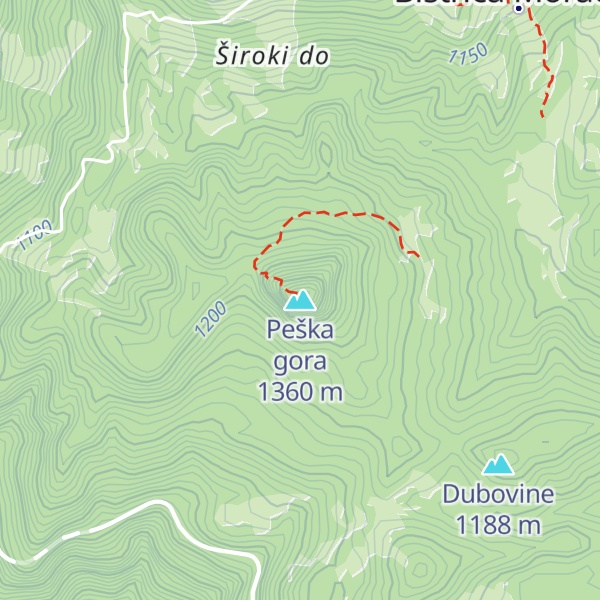 Map of Peška gora