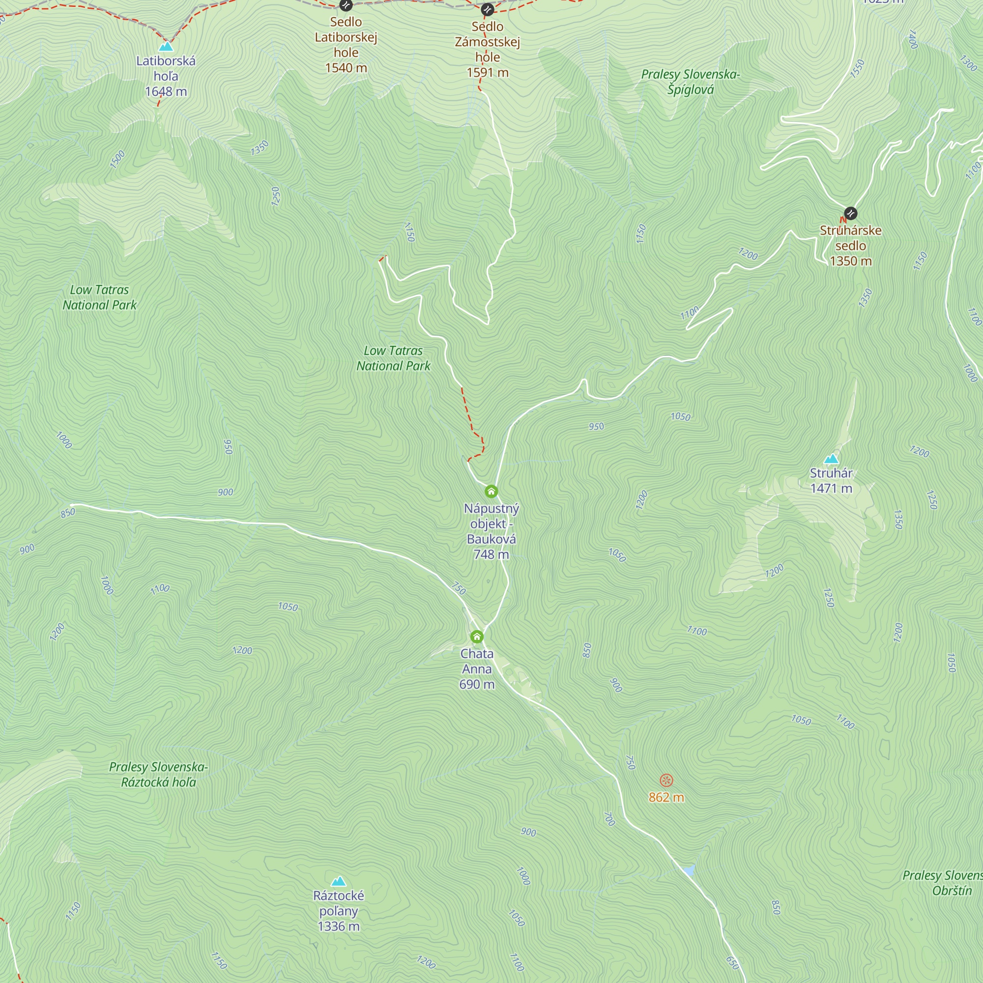 Nápustný objekt - Bauková map