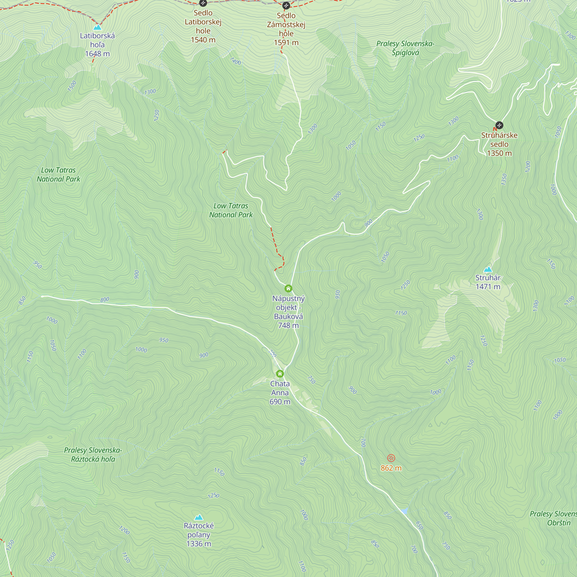 Nápustný objekt - Bauková map
