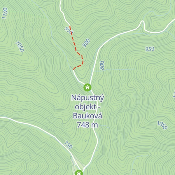 Map of Nápustný objekt - Bauková