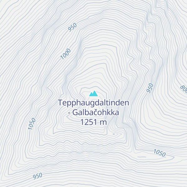 Map of Tepphaugdaltinden - Galbačohkka