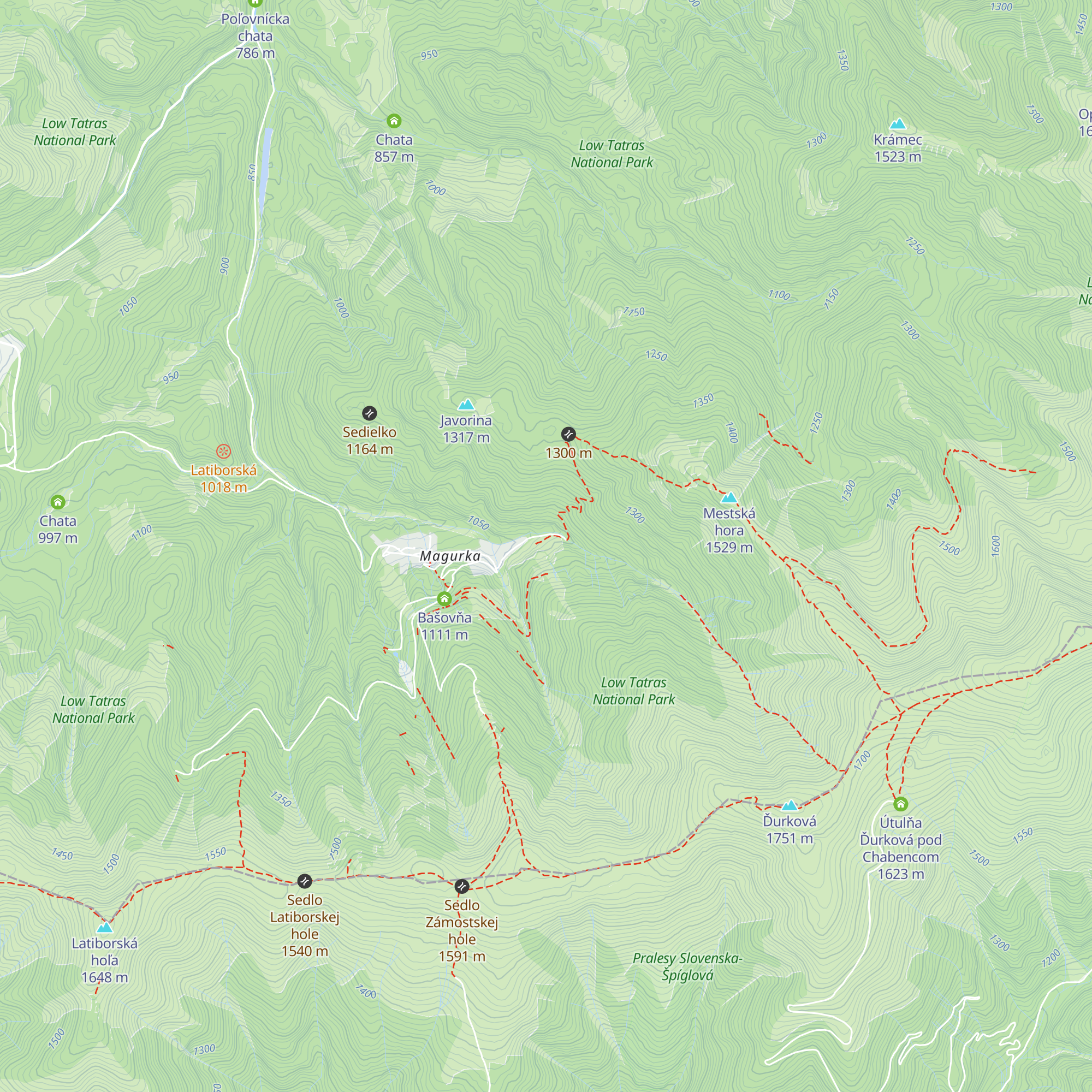 nová Huttova chata map
