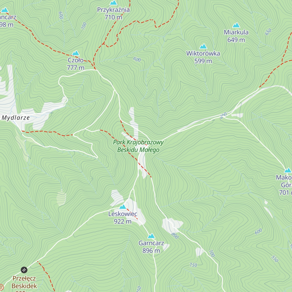 Schronisko PTTK Leskowiec map