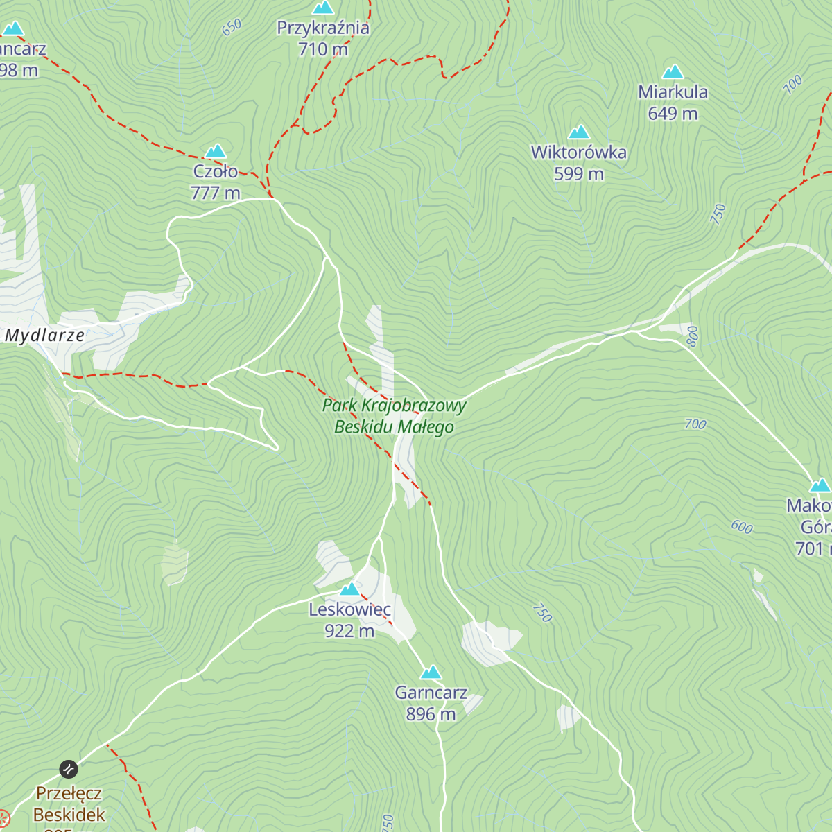 Schronisko PTTK Leskowiec map