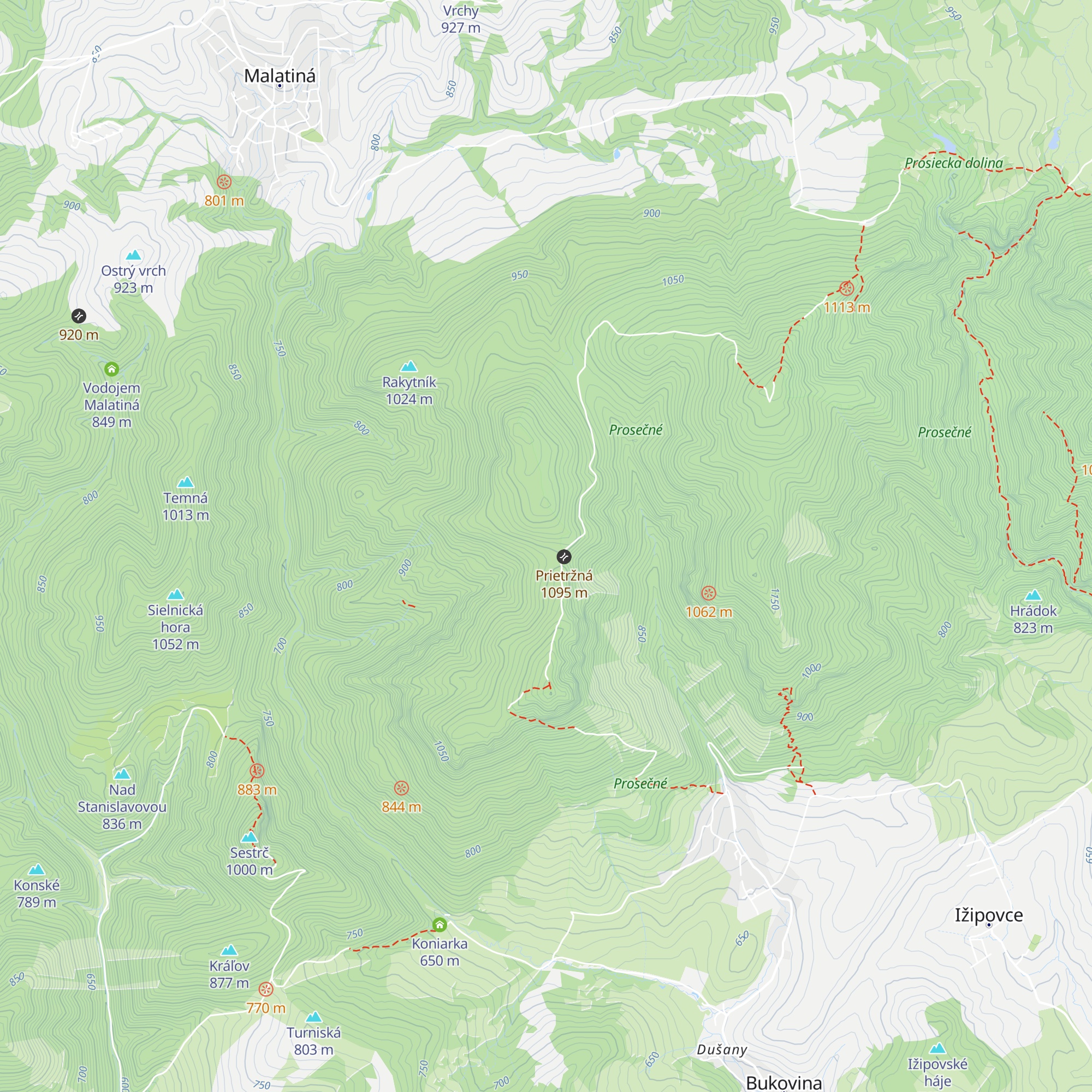 zrub PZ Prosecné map