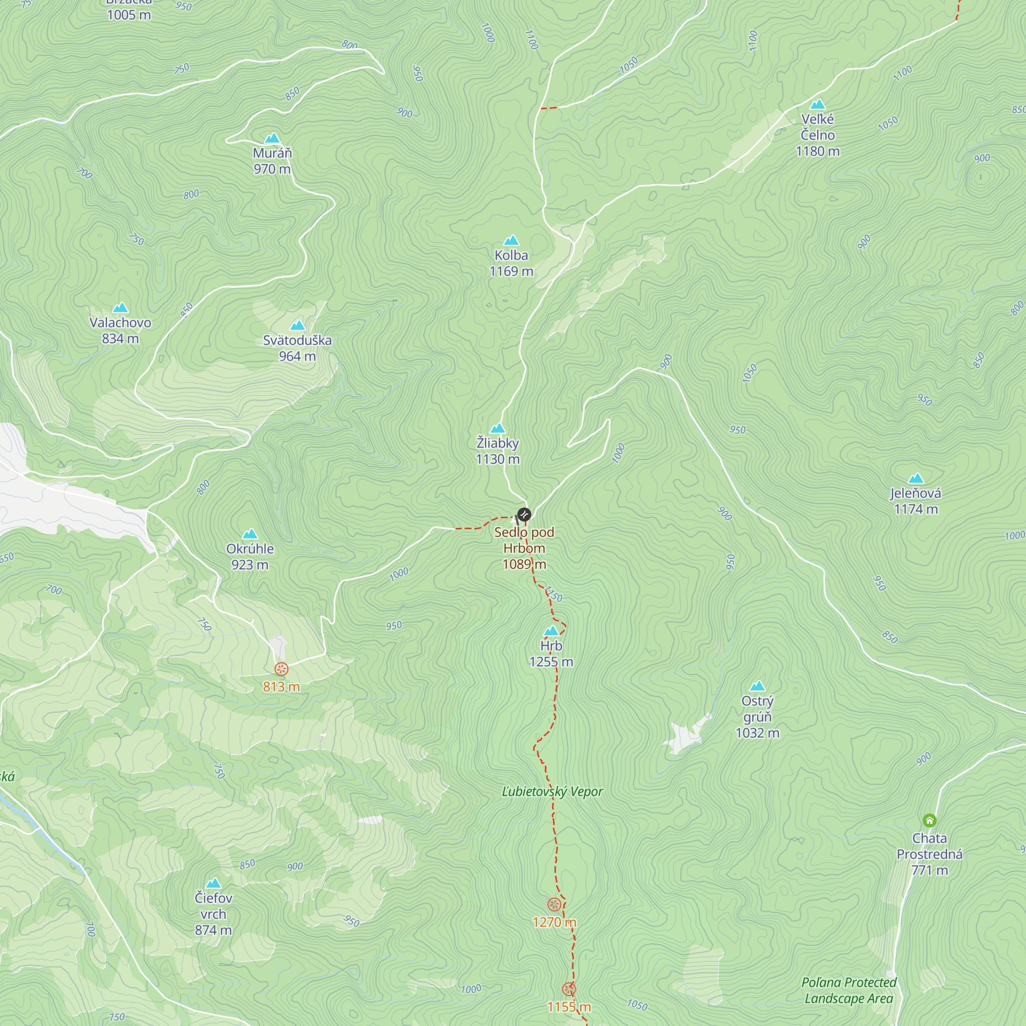 Chata pod Hrbom map