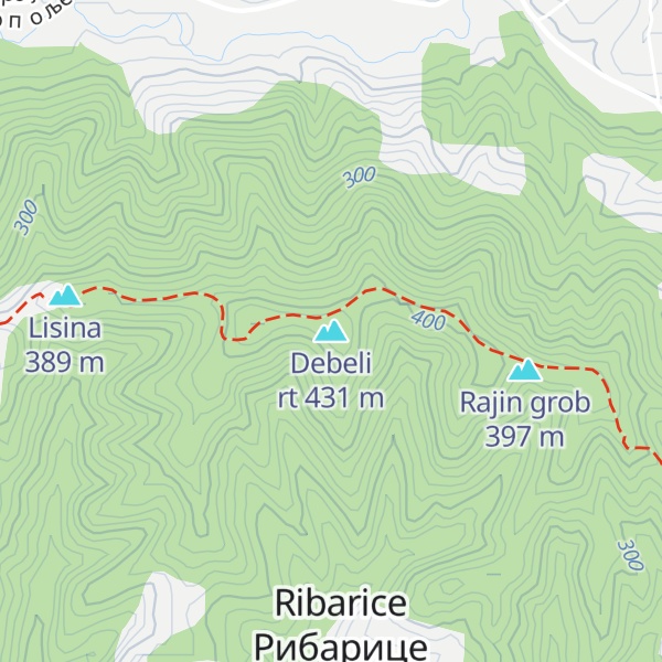 Map of Debeli rt