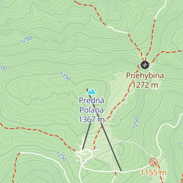 Map of Predná Poľana