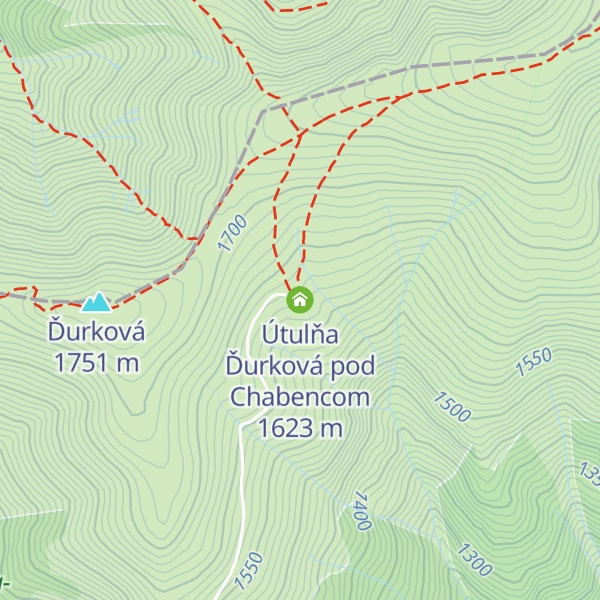 Map of Útulňa Ďurková pod Chabencom