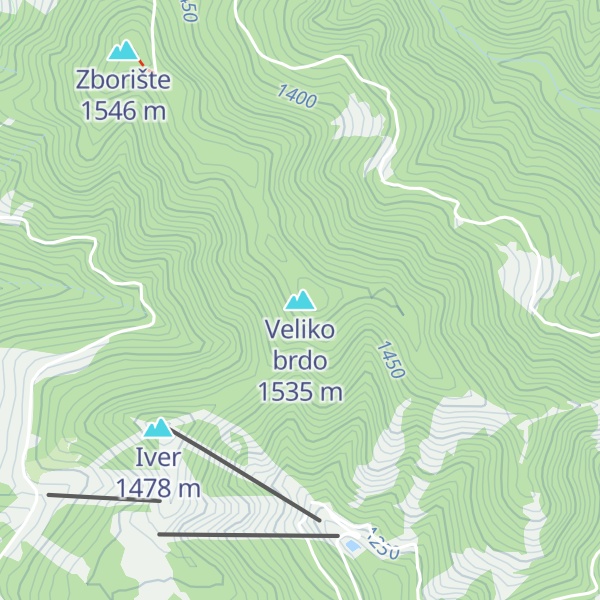 Map of Veliko brdo