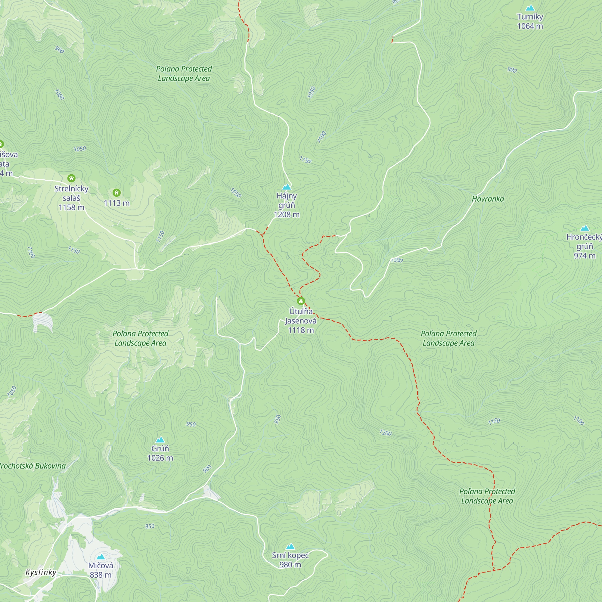 Útulňa Jasenová map