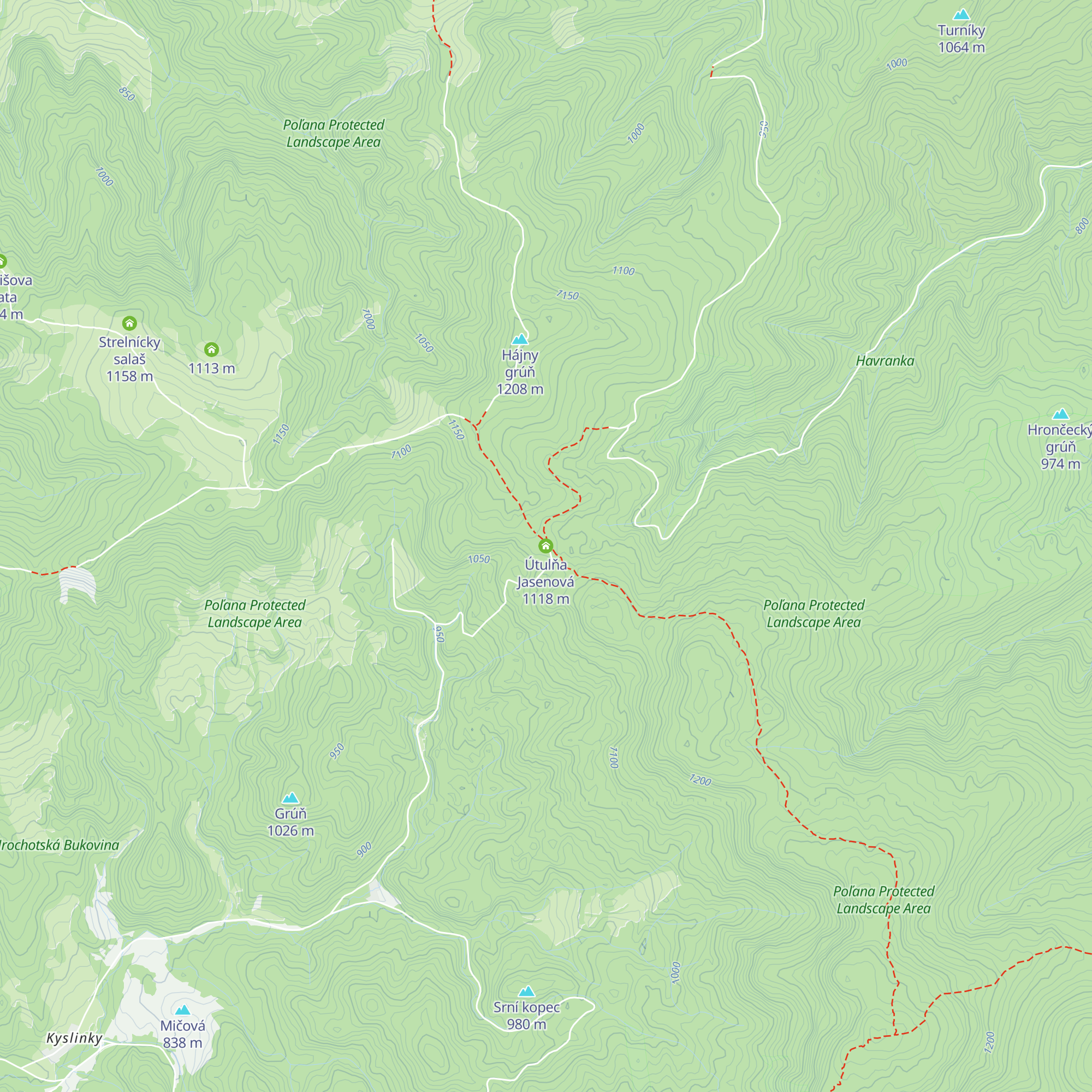 Útulňa Jasenová map