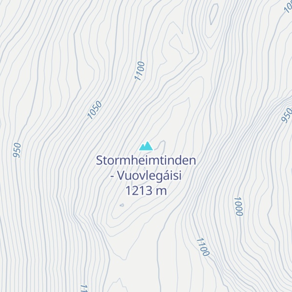 Map of Stormheimtinden - Vuovlegáisi