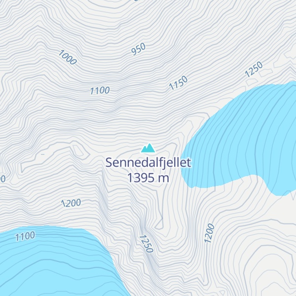 Map of Sennedalfjellet