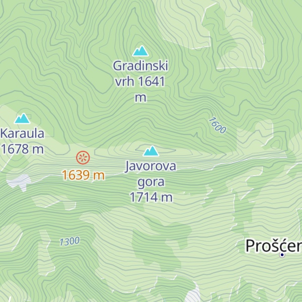 Map of Javorova gora