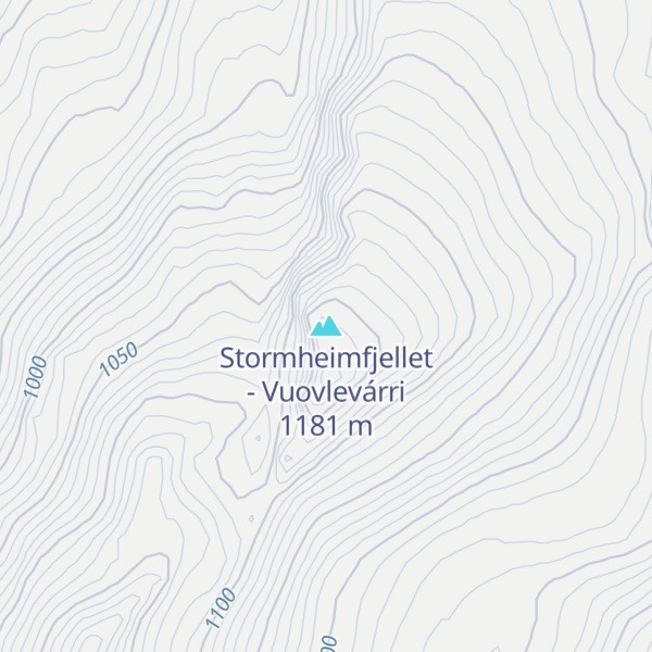Map of Stormheimfjellet - Vuovlevárri