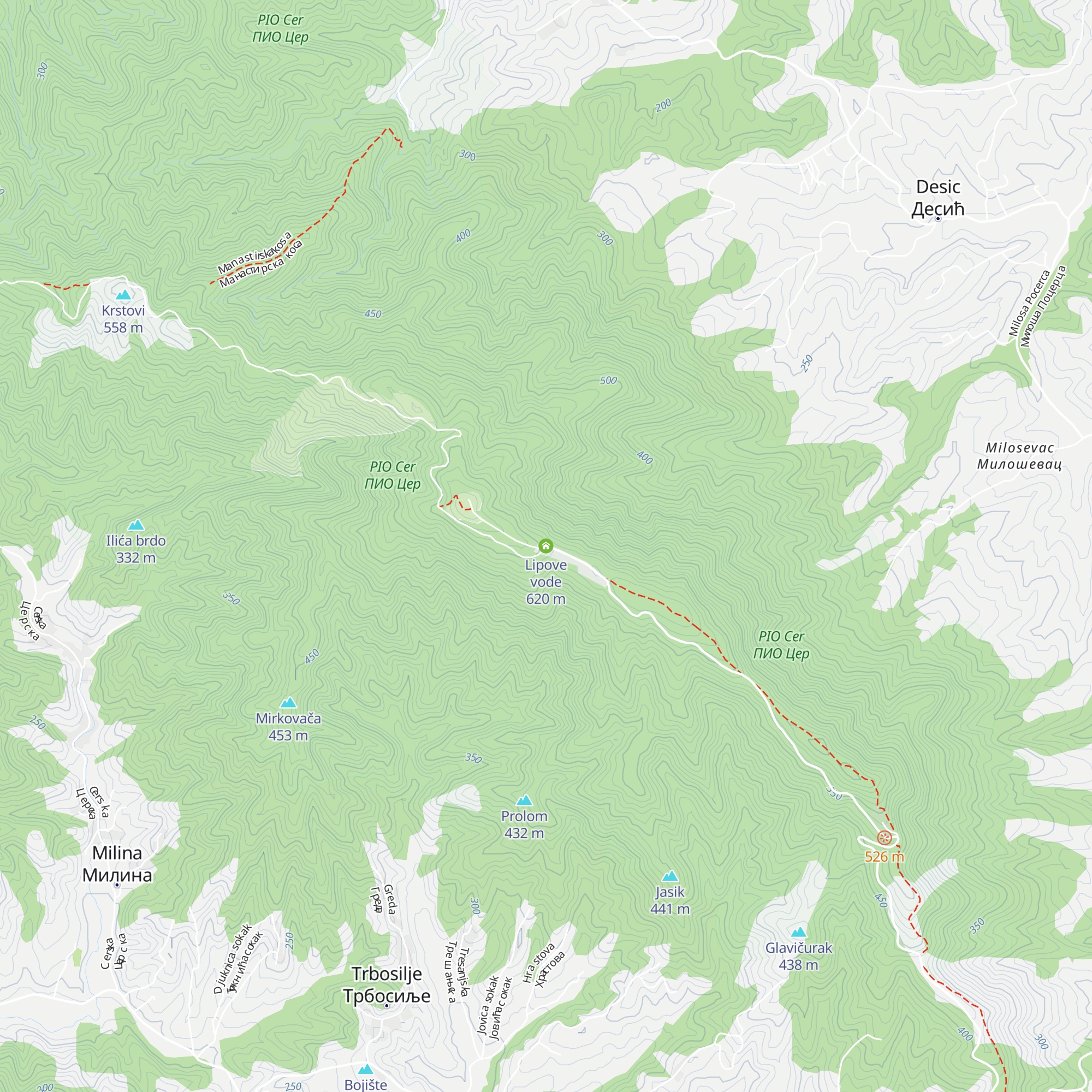 Lipove vode map