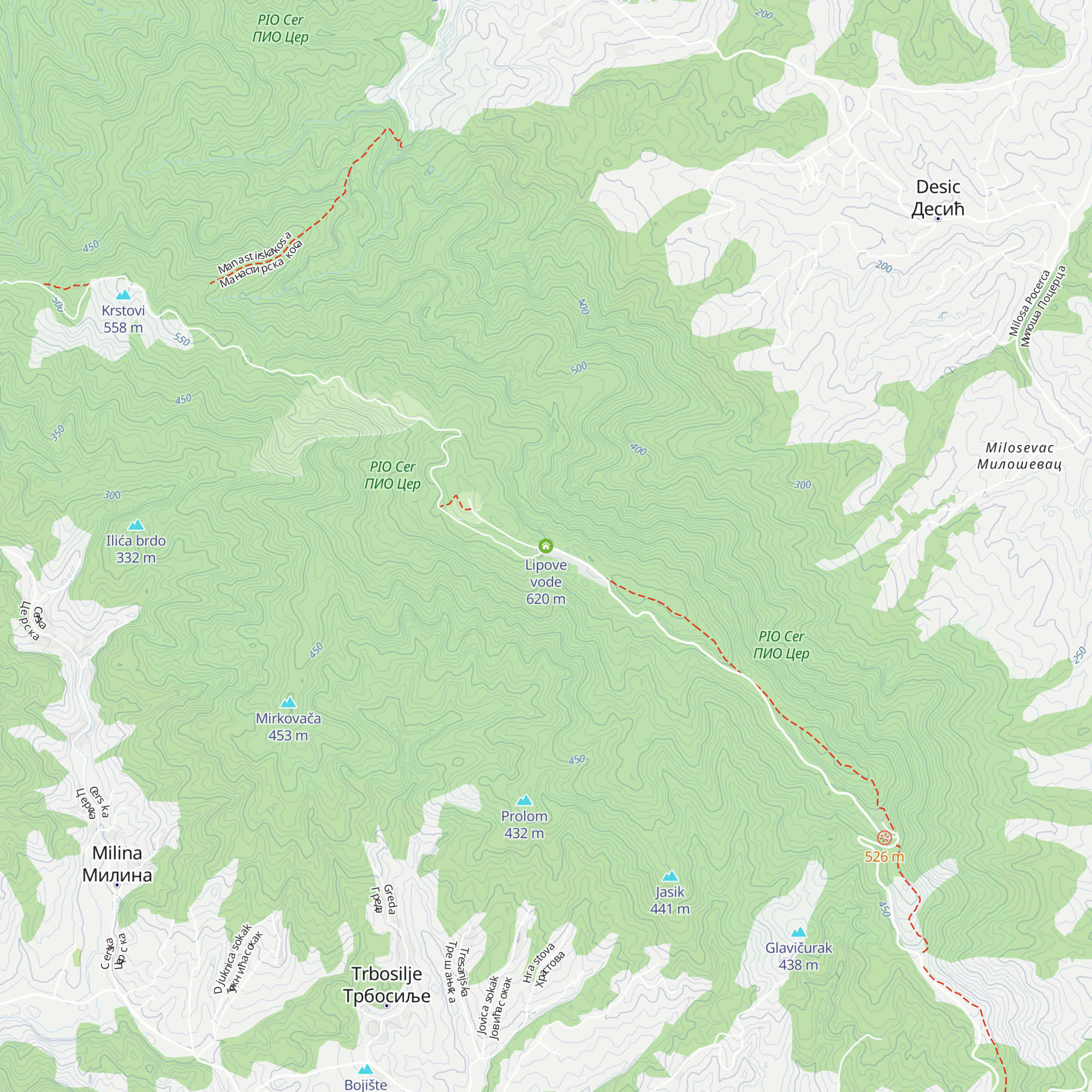 Lipove vode map