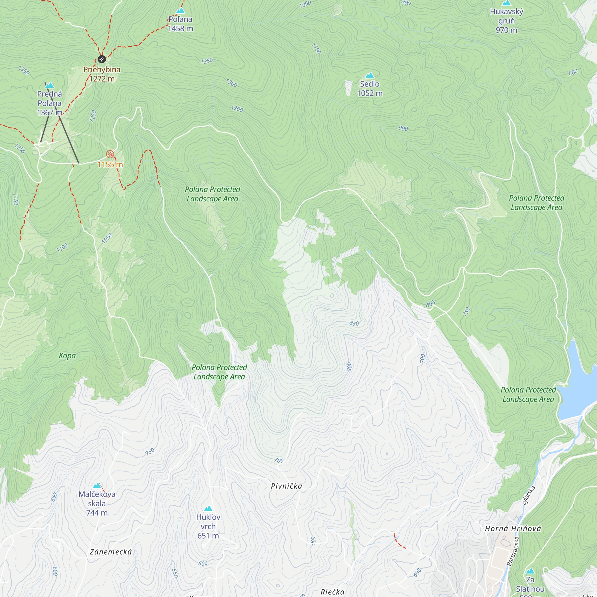 Útulňa Poľana map