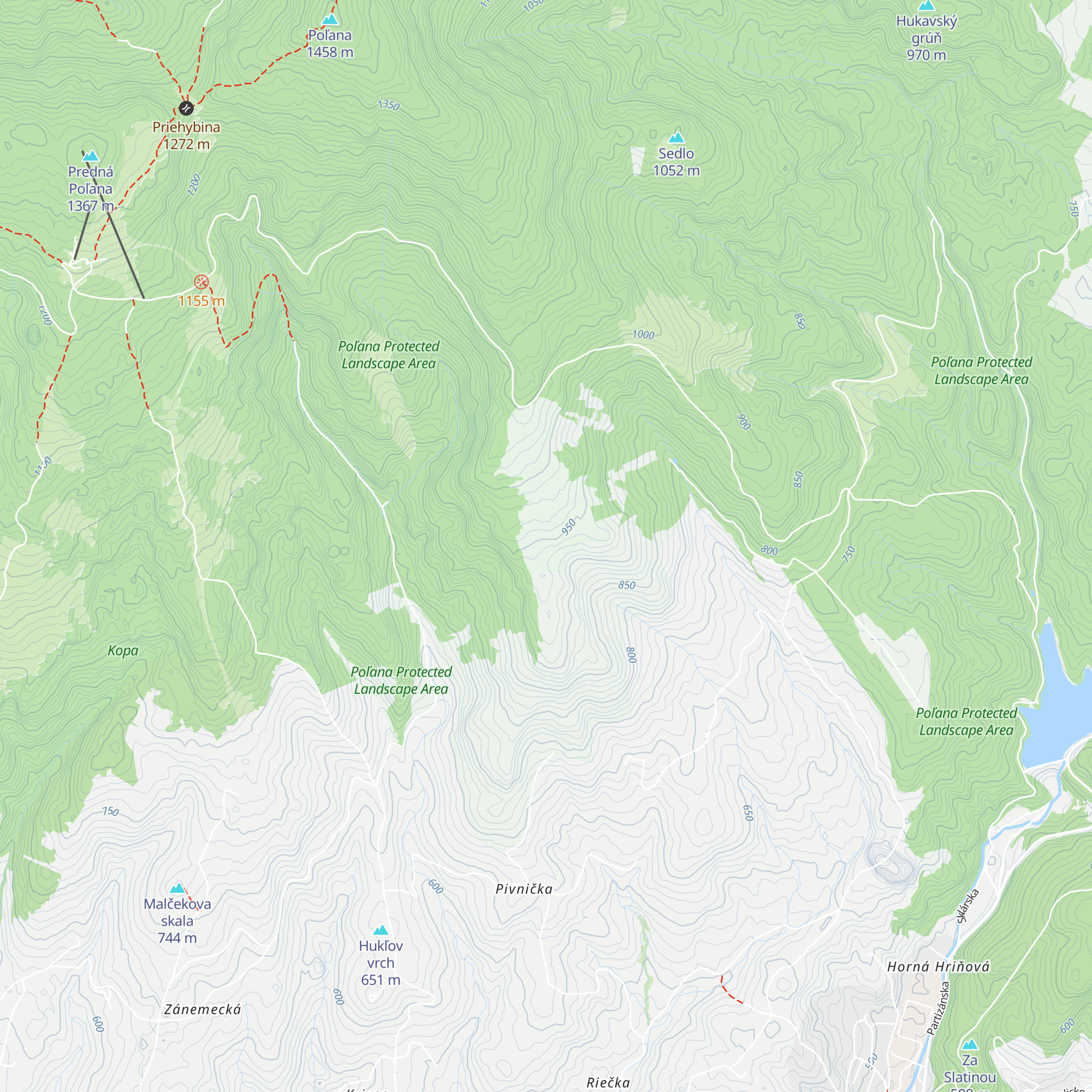Útulňa Poľana map