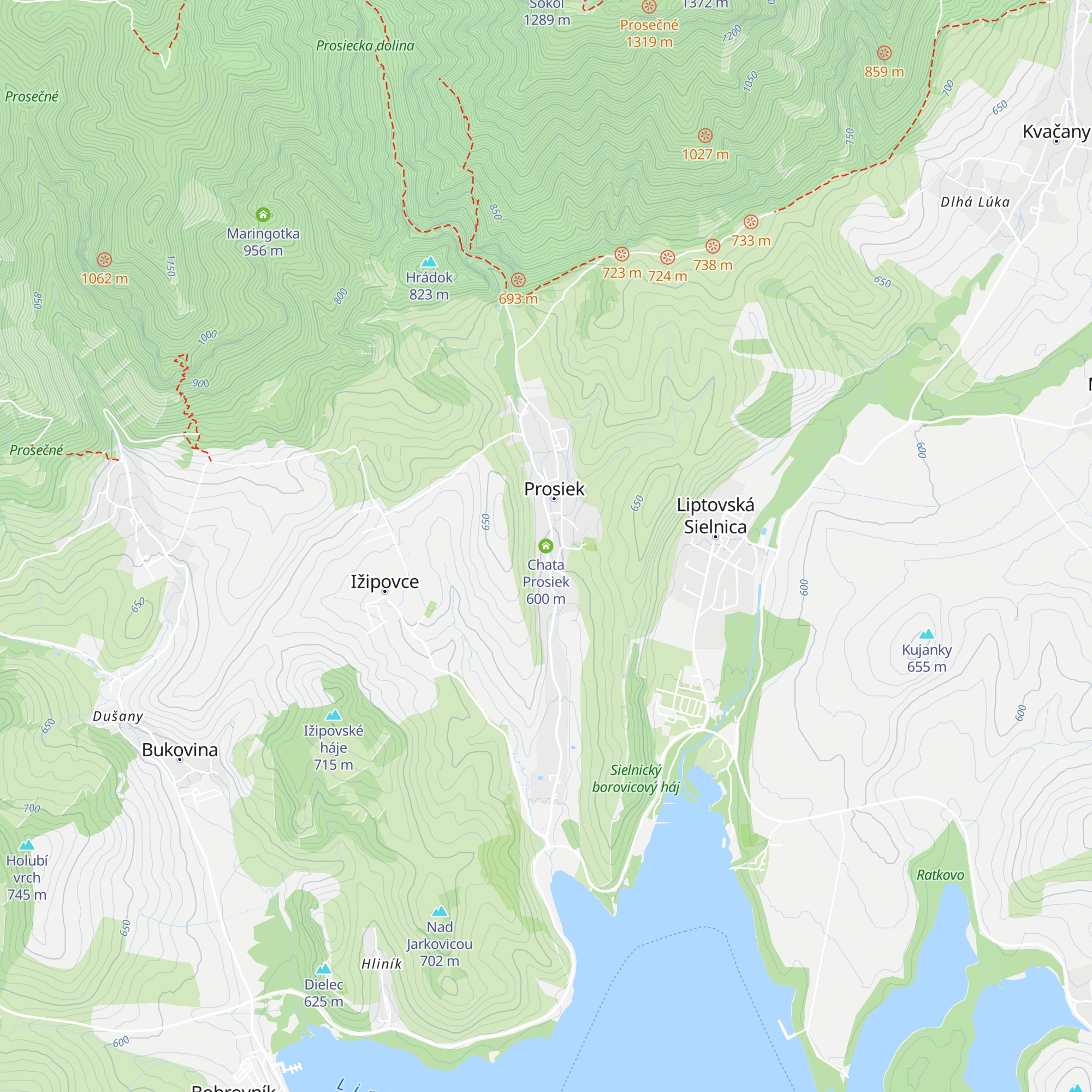 Chata Prosiek map