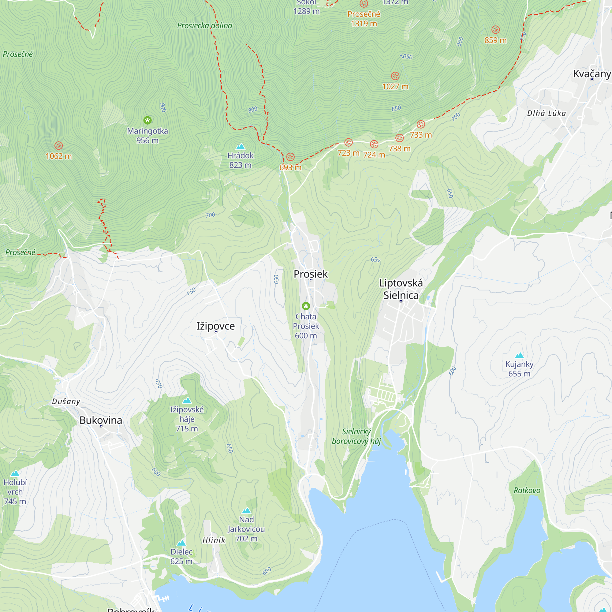Chata Prosiek map
