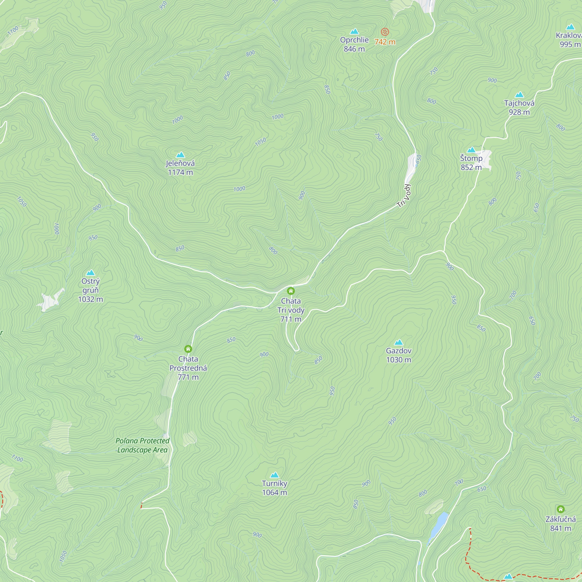 Chata Tri vody map