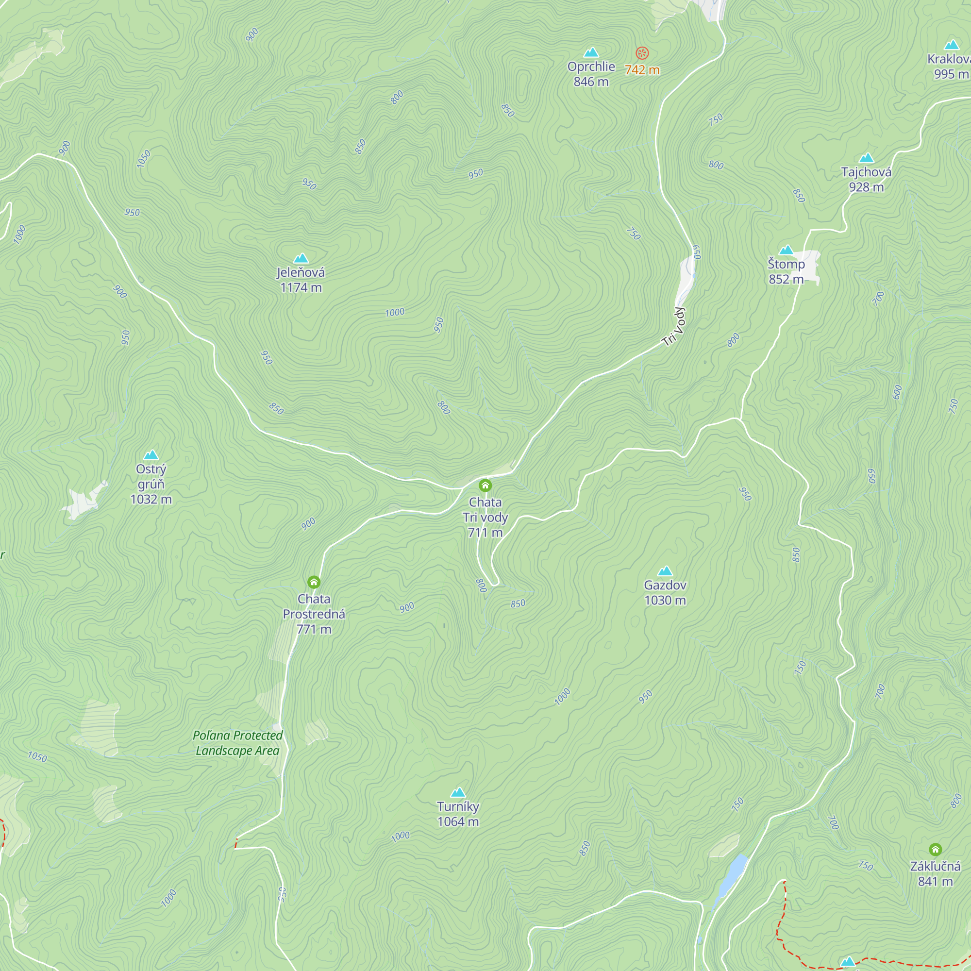 Chata Tri vody map