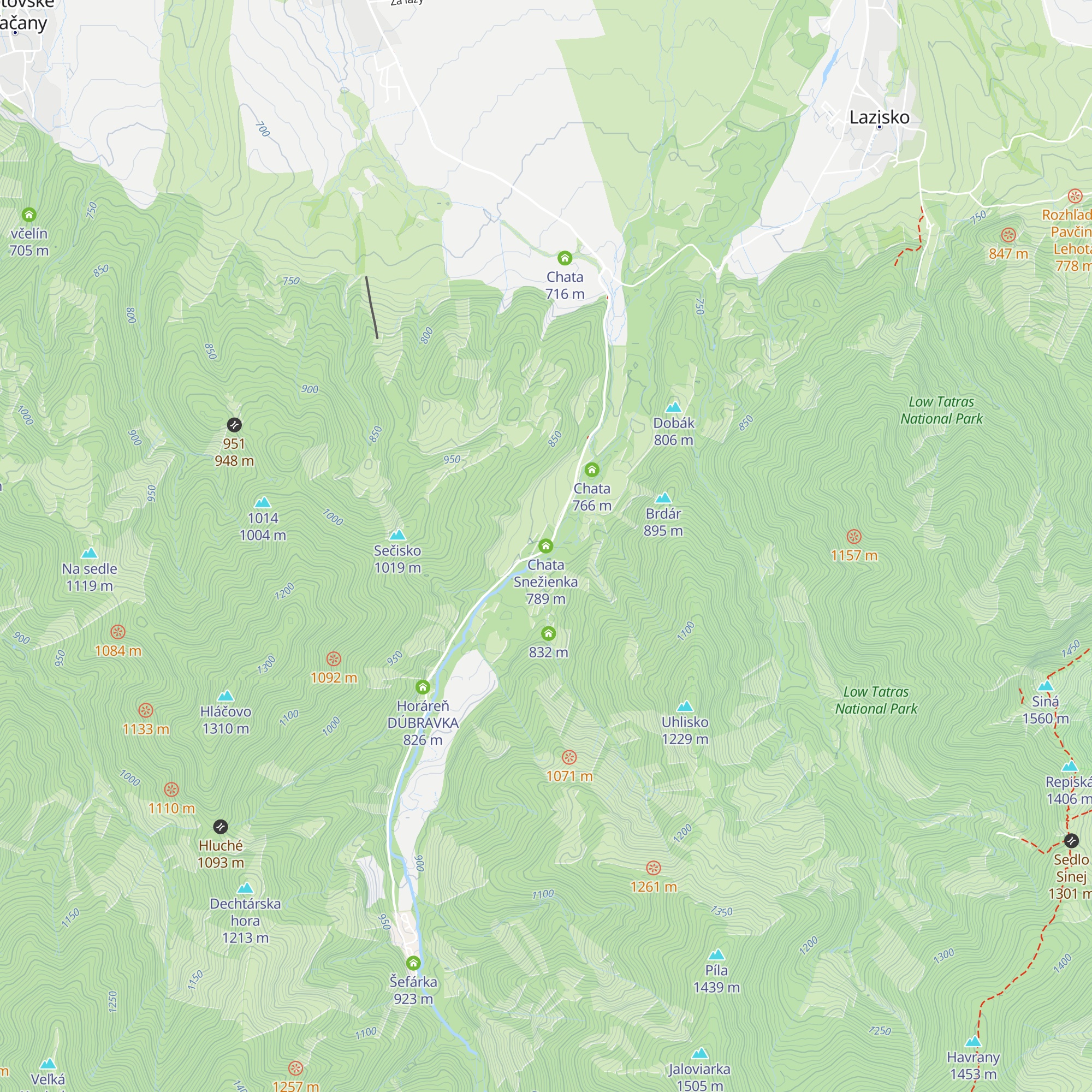 Chata Snežienka map
