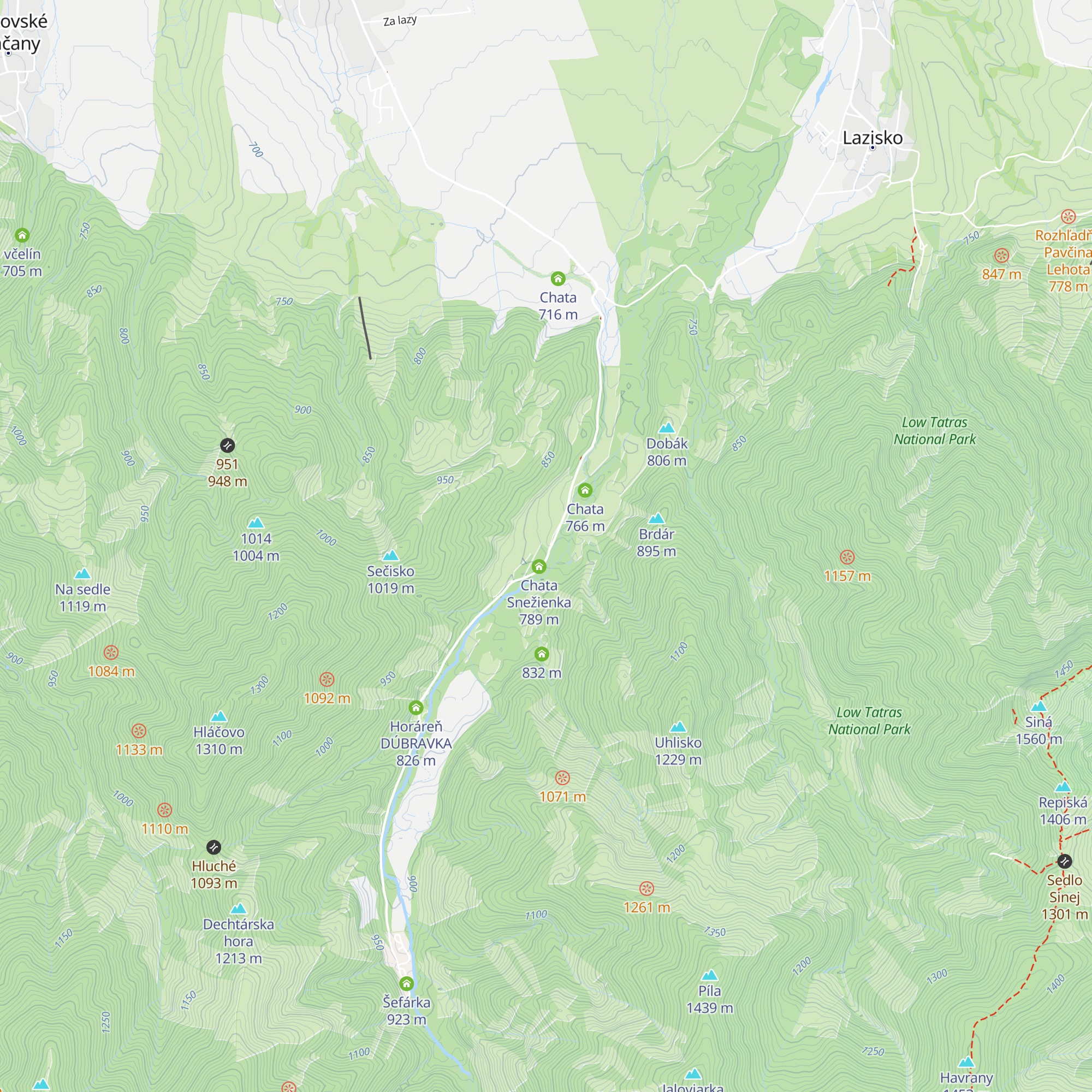Chata Snežienka map