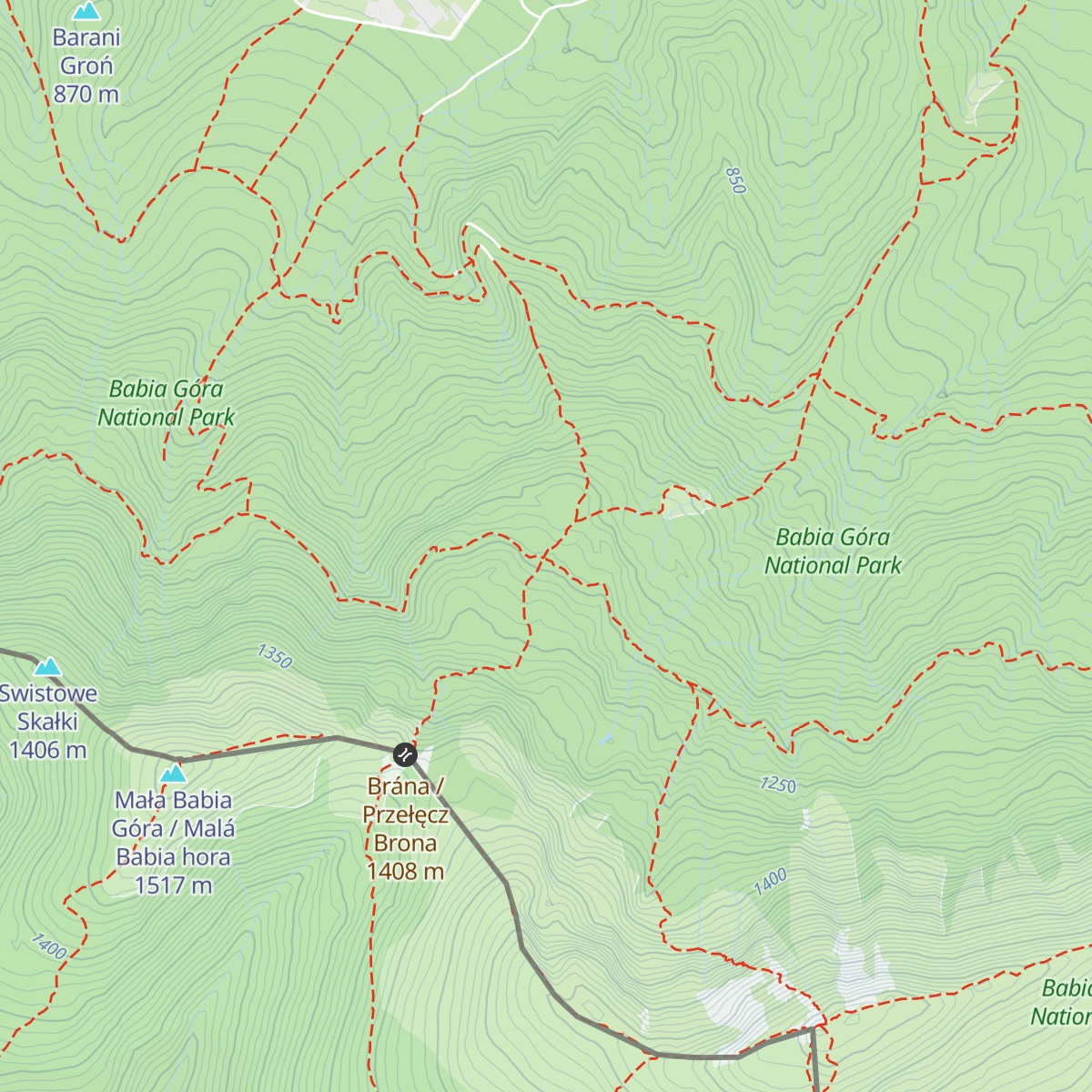 Schronisko PTTK Markowe Szczawiny map
