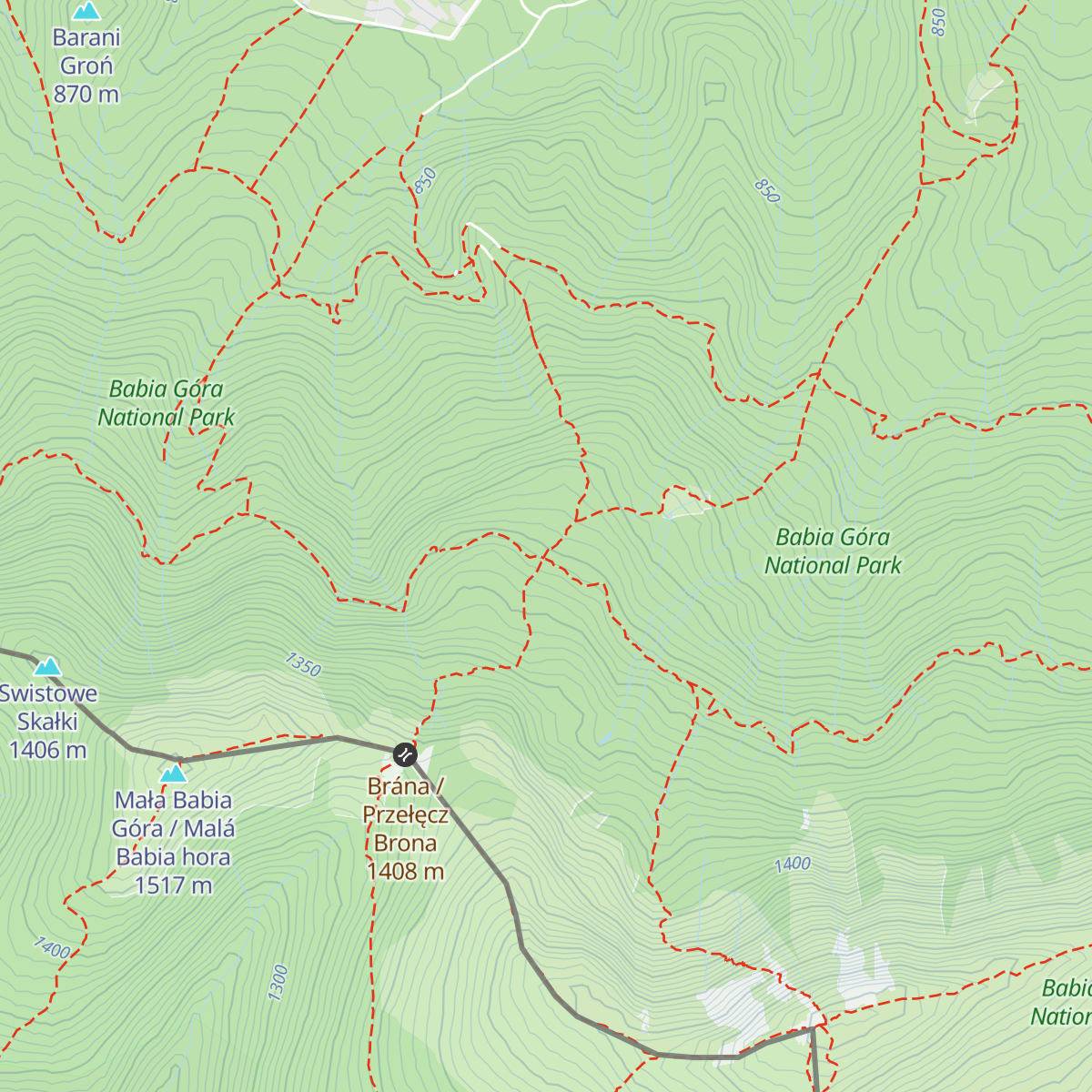 Schronisko PTTK Markowe Szczawiny map