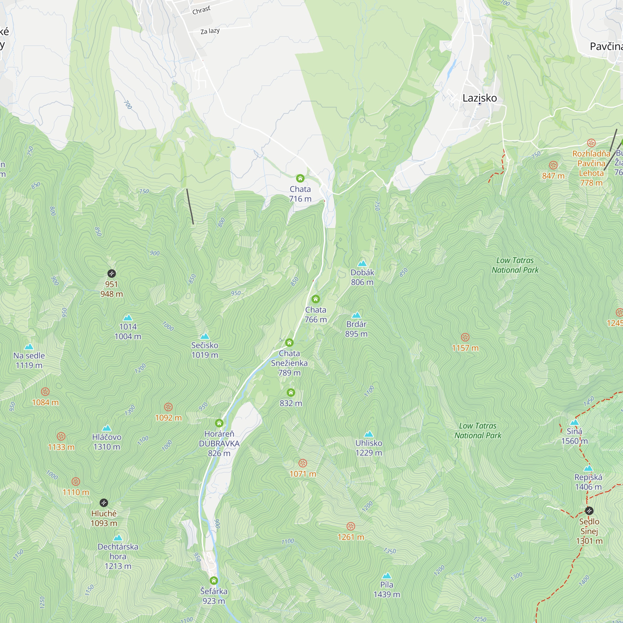 Chata Včela map