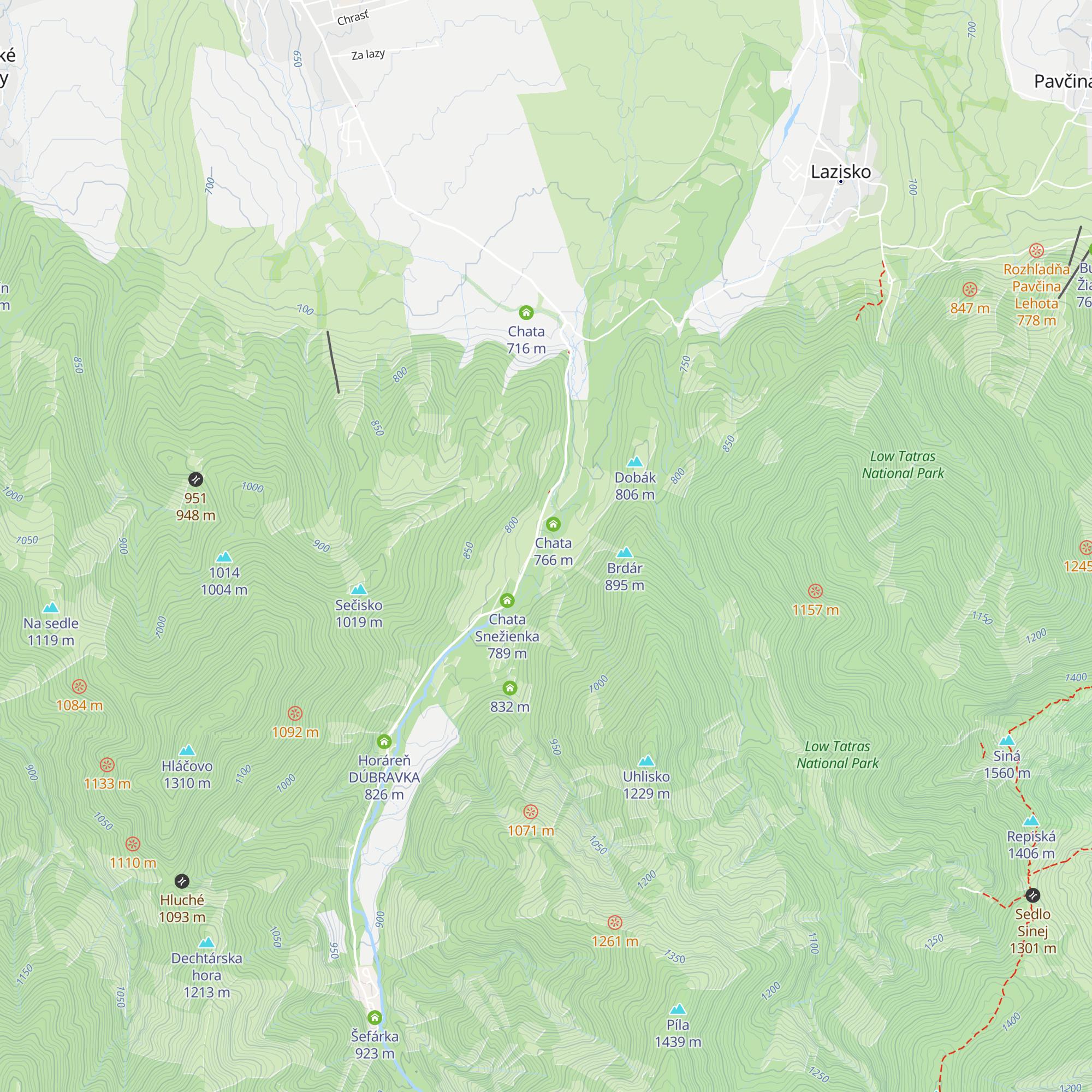 Chata Včela map