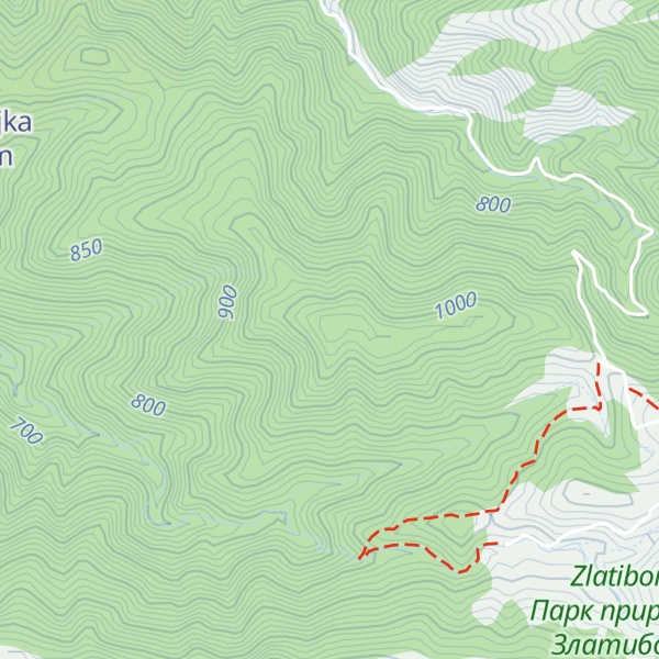 Map of Objišeni hrast