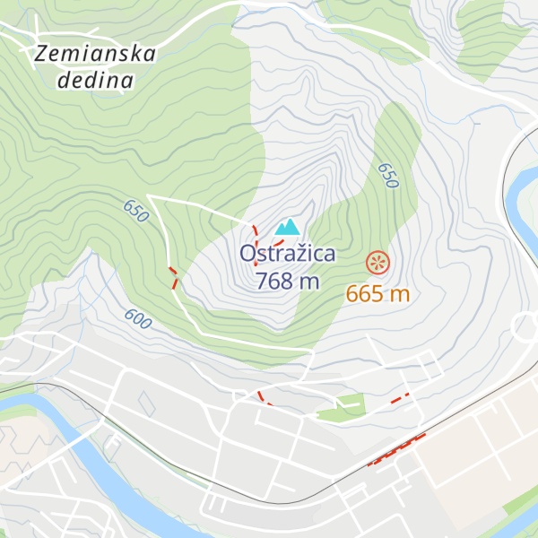Map of Koliba pod krížom na hrade
