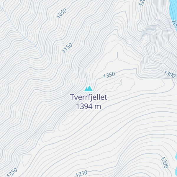 Map of Tverrfjellet