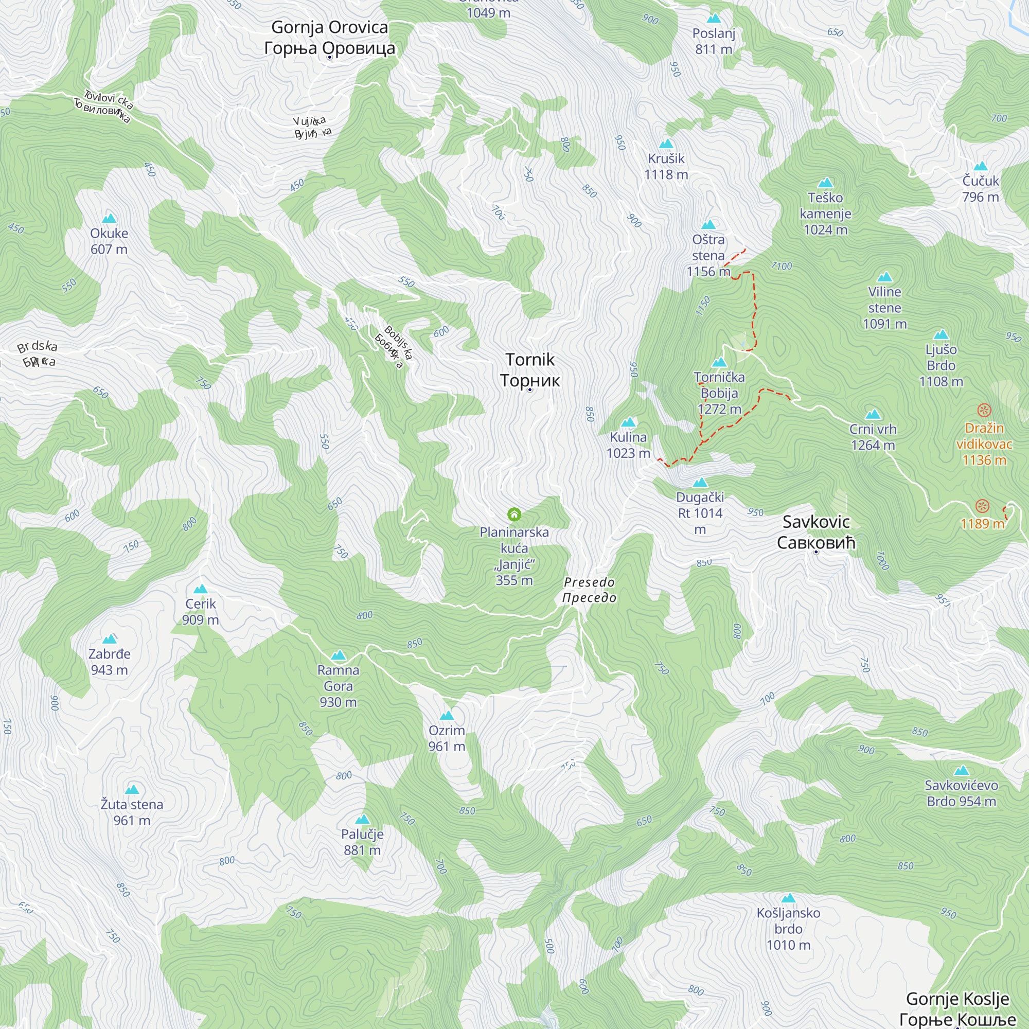 Planinarska kuća „Janjić” map