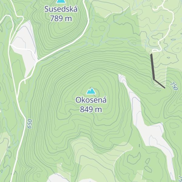 Map of Okosená