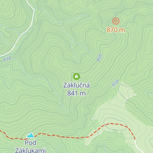 Map of Zákľučná