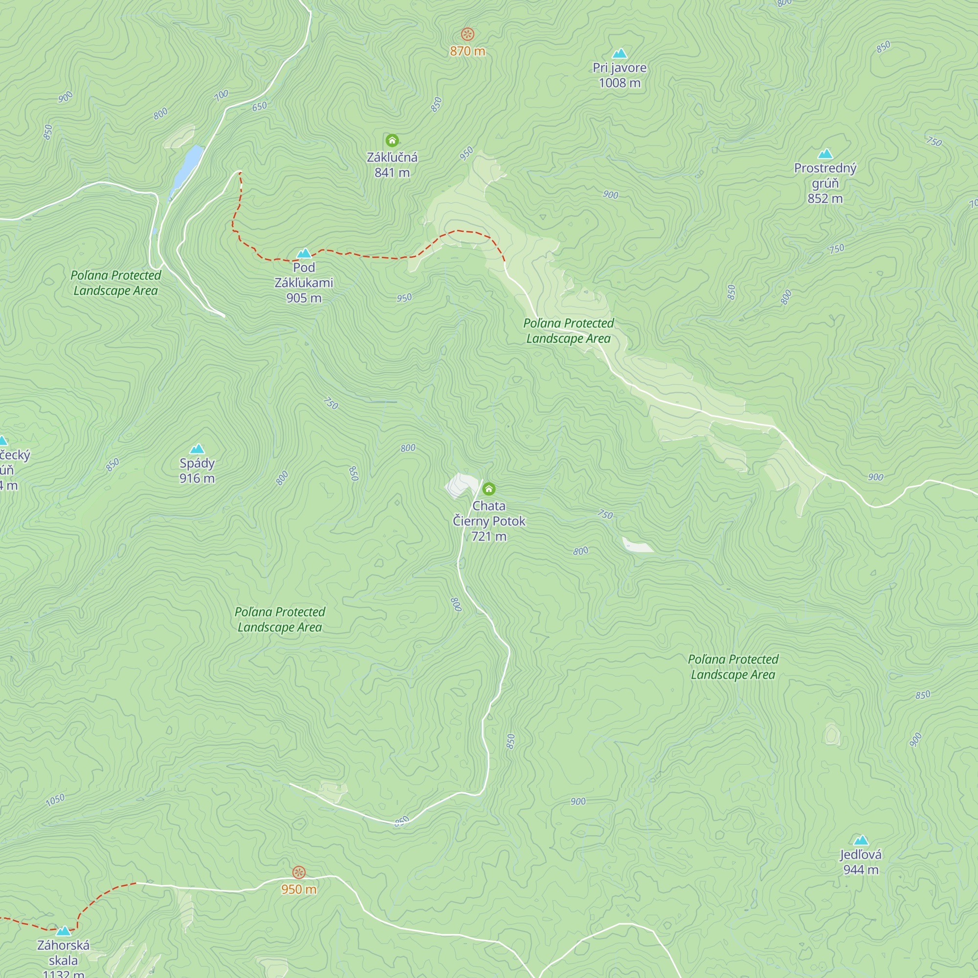 Chata Čierny Potok map
