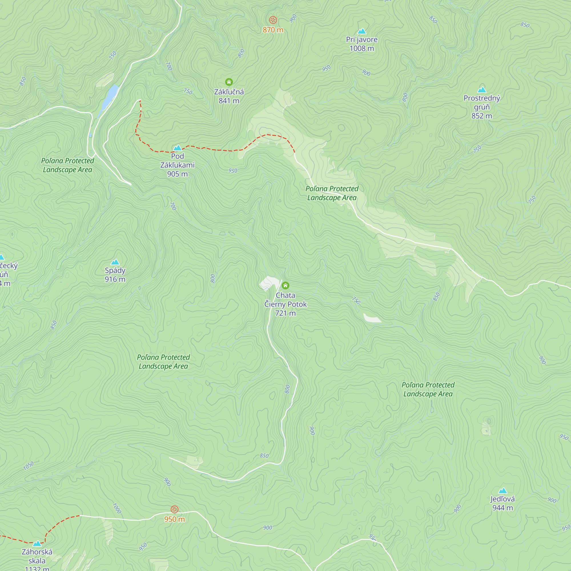 Chata Čierny Potok map