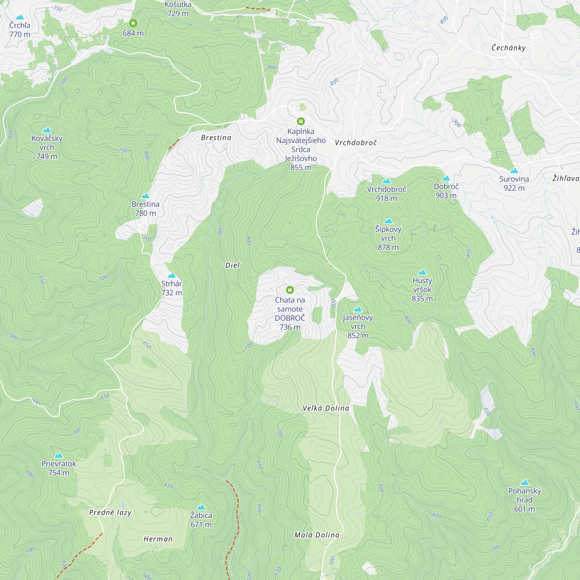 Chata na samote DOBROČ map