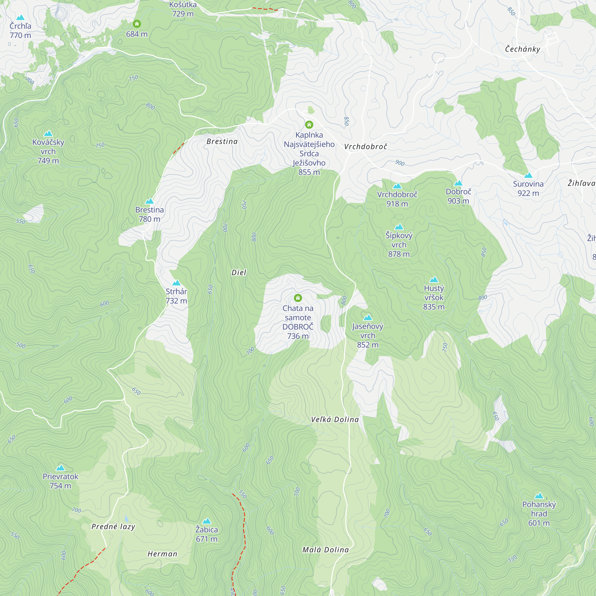 Chata na samote DOBROČ map
