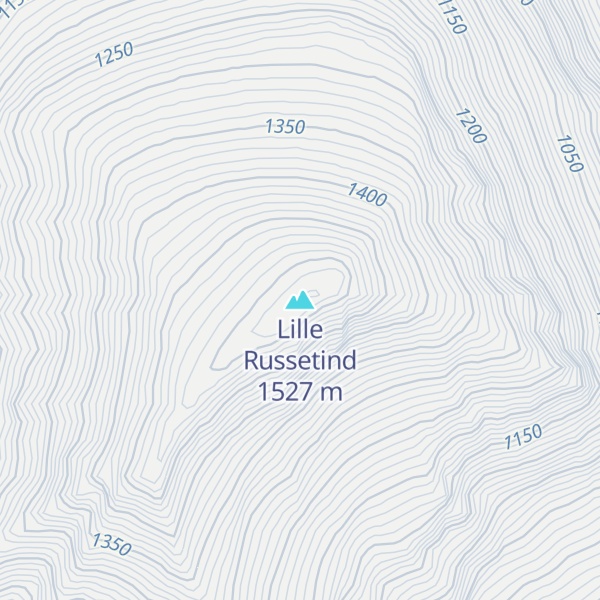 Map of Lille Russetind