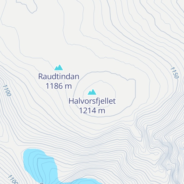 Map of Halvorsfjellet