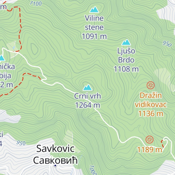 Map of Crni vrh