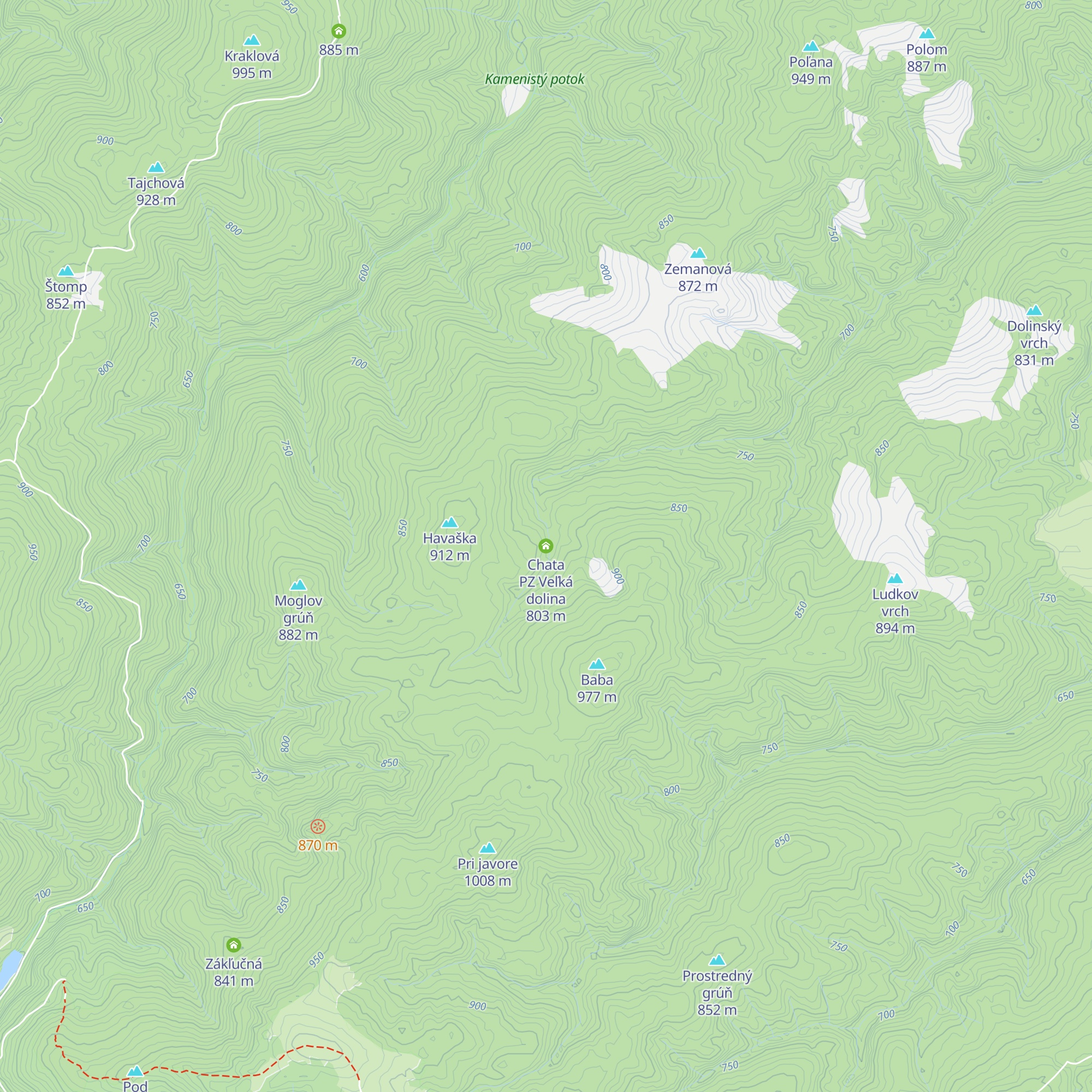 Chata PZ Veľká dolina map